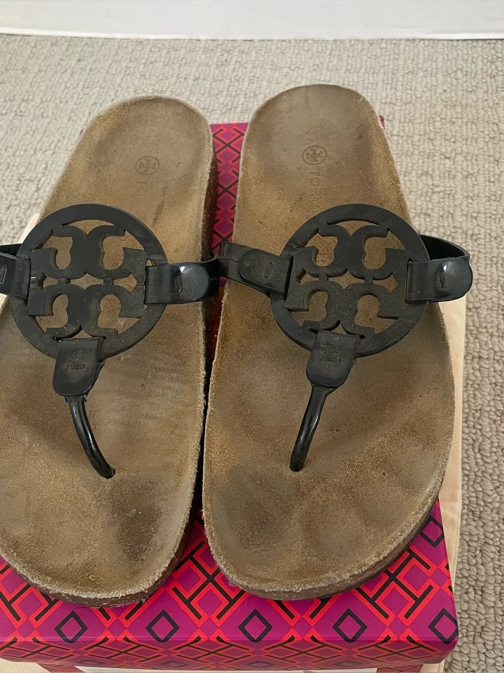 Tory Burch Miller Cloud patent leather cork shoes